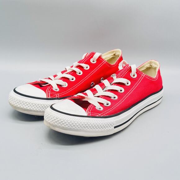 Converse Shoes Womens 6.5 Red Canvas Chuck Taylor All Star Low Top Sneakers - Picture 4 of 12